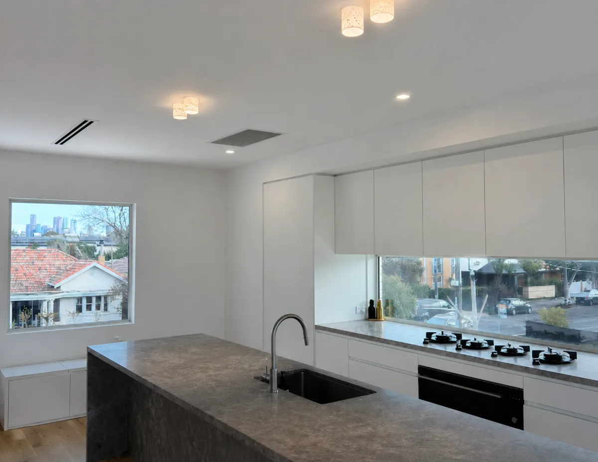 Completed kitchen electrical and lighting fit-out